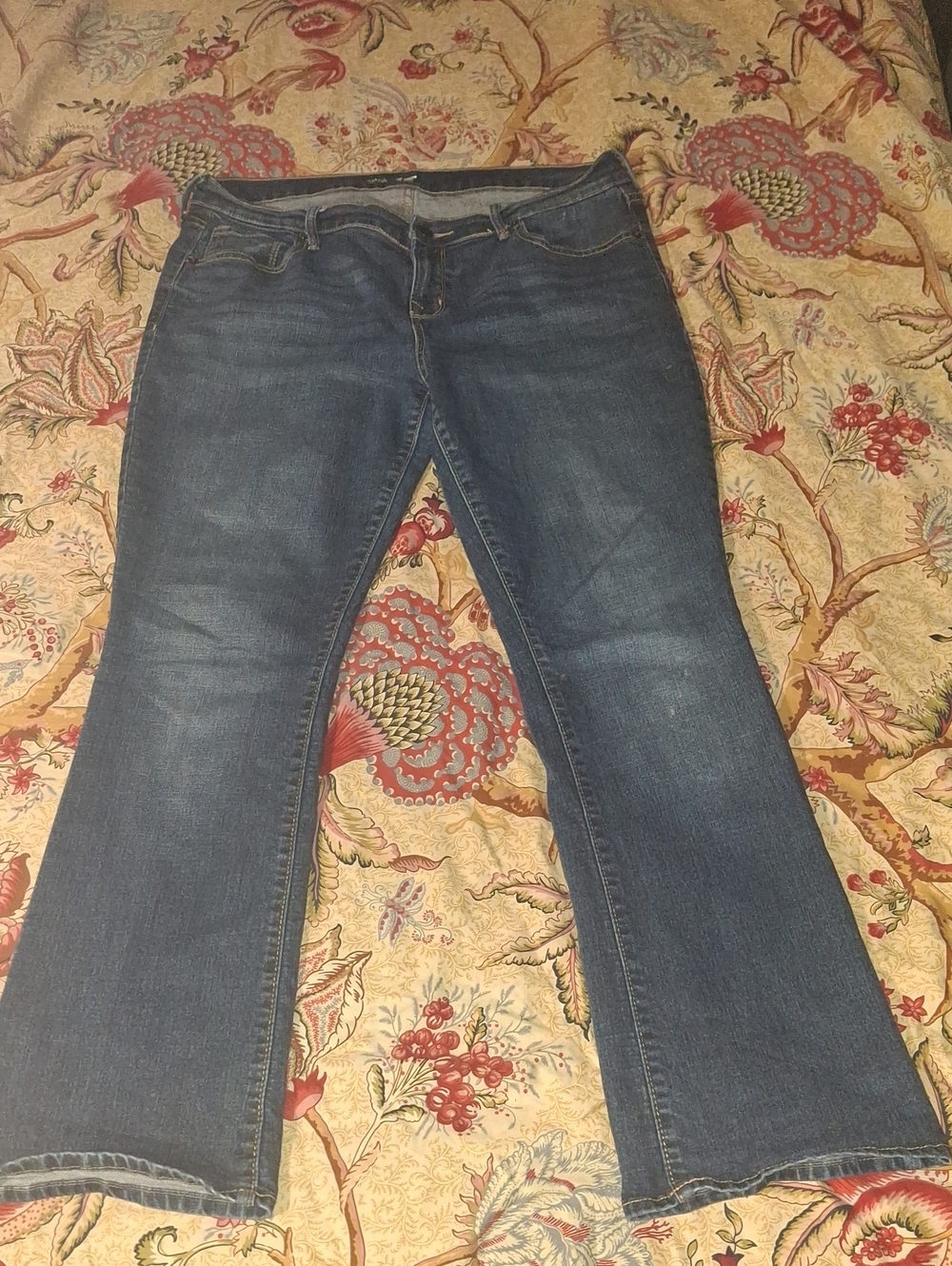 Old Navy Dark Blue Boot-Cut Jeans Size 12 Short